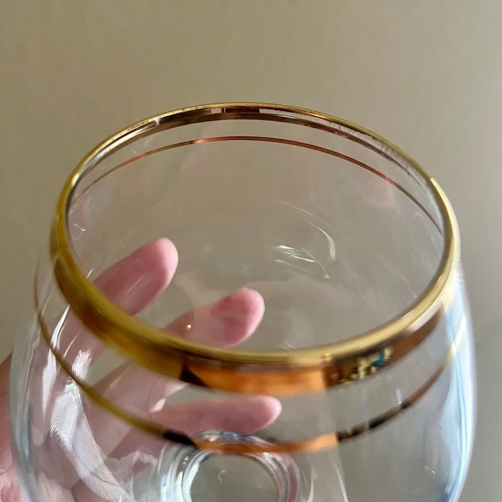 Pasabahce Gold Rimmed Brandy Glasses